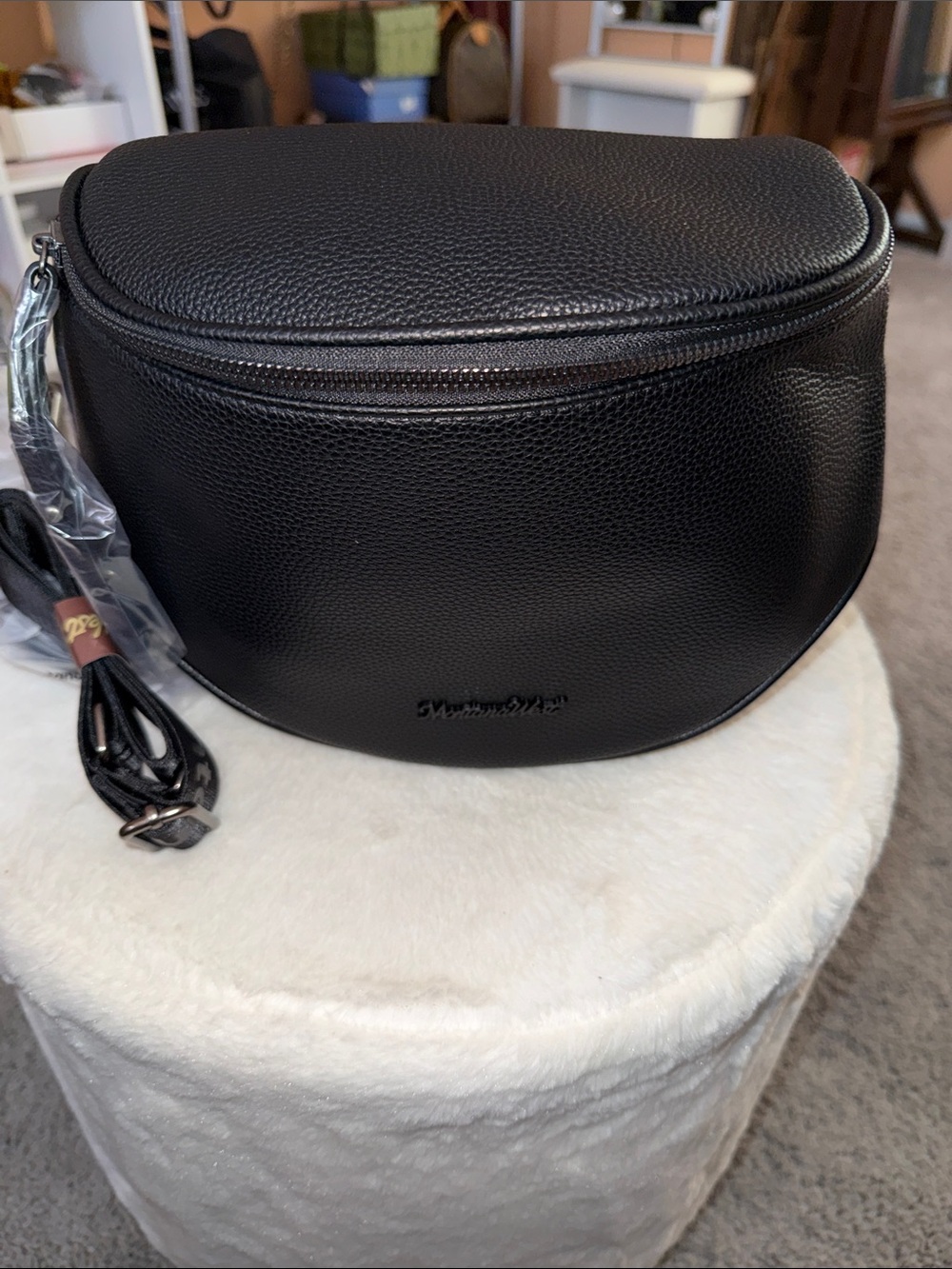 Montana West Large Black Fanny Pack Sling Crossbody Bag